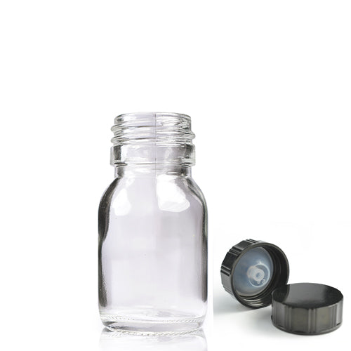 30ml Clear Glass Sirop Bottle & Urea Polycone Cap