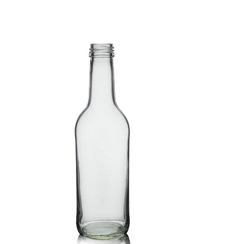 330ml Clear Glass Mountain Bottle With Red MCA Screw Cap
