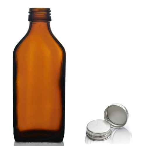 500ml Amber Glass Rectangular Bottle & Aluminium Cap