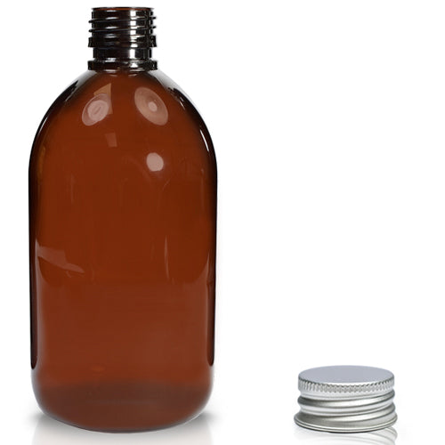 500ml Amber PET Sirop Bottle & 28mm Aluminium Cap