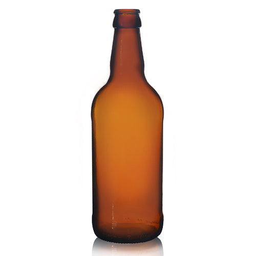 500ml Short Amber Glass Beer Bottle (No Cap)