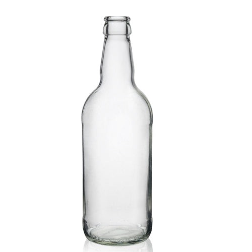 500ml Short Clear Glass Cider Bottle  (No Cap)