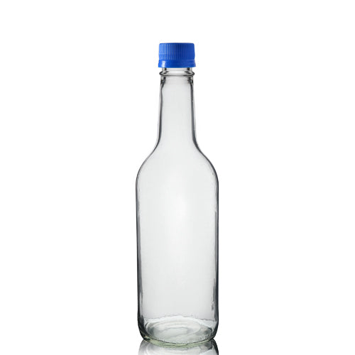 500ml Clear Glass Mountain Bottle With Blue MCA Screw Cap