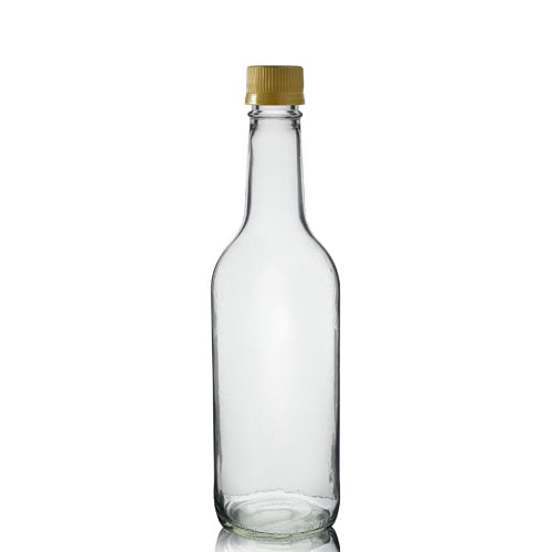 500ml Clear Glass Mountain Bottle With Gold MCA Screw Cap