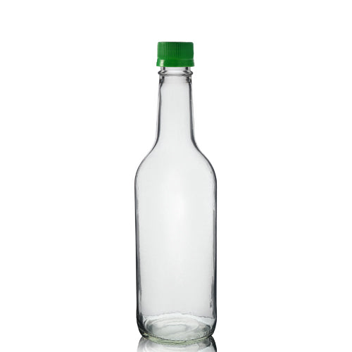 500ml Clear Glass Mountain Bottle With Green MCA Screw Cap