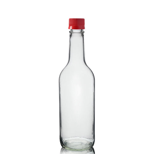 500ml Clear Glass Mountain Bottle With Red MCA Screw Cap