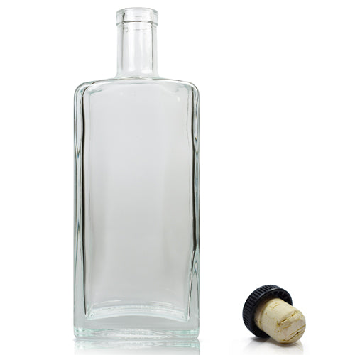 500ml Clear Glass Amsterdam Bottle & Cork Stopper Cap