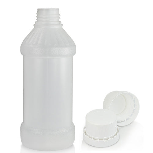 500ml HDPE Plastic Juice Bottle With 32mm White T/E Cap