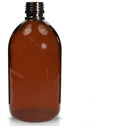 500ml Amber PET Sirop Bottle (No Cap)