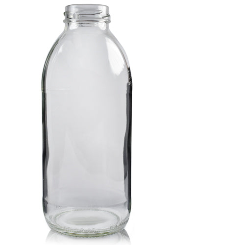 500ml Clear Glass Juice Bottle & Twist Off Cap - Silver