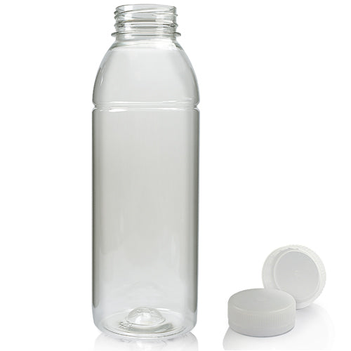 500ml Plastic Juice Bottle (38mm neck) (Wholesale) - 38mm White T/E Bottle Cap - Pallet Quantity - 3278