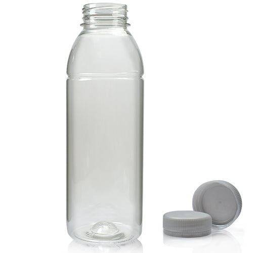 500ml Plastic Juice Bottle (38mm neck) (Wholesale) - 38mm Silver T/E Bottle Cap - Pallet Quantity - 3278