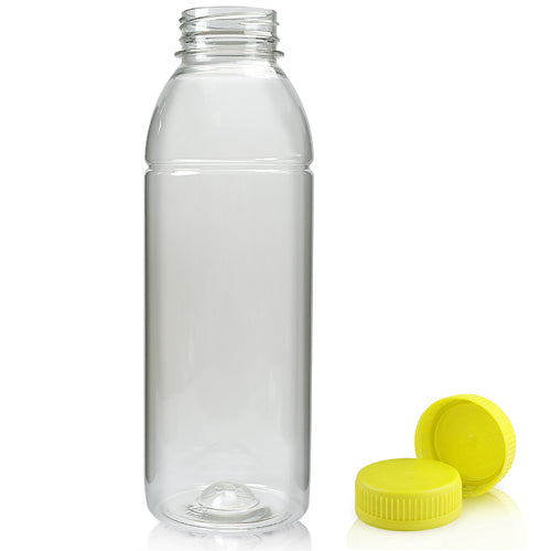 500ml Plastic Juice Bottle (38mm neck) (Wholesale) - 38mm Yellow T/E Bottle Cap - Pallet Quantity - 3278