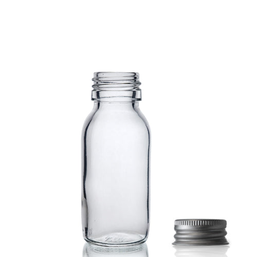 60ml Clear Glass Sirop Bottle & Aluminium Cap