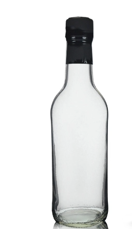 330ml Clear Glass Wine Bottle With Blue Screw Cap & Tear Off Wrap