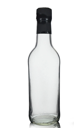 330ml Clear Glass Wine Bottle With Gold Screw Cap & Tear Off Wrap