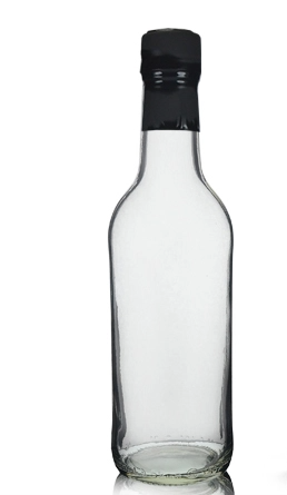 750ml Clear Glass Wine Bottle With Green Screw Cap & Tear Off Wrap